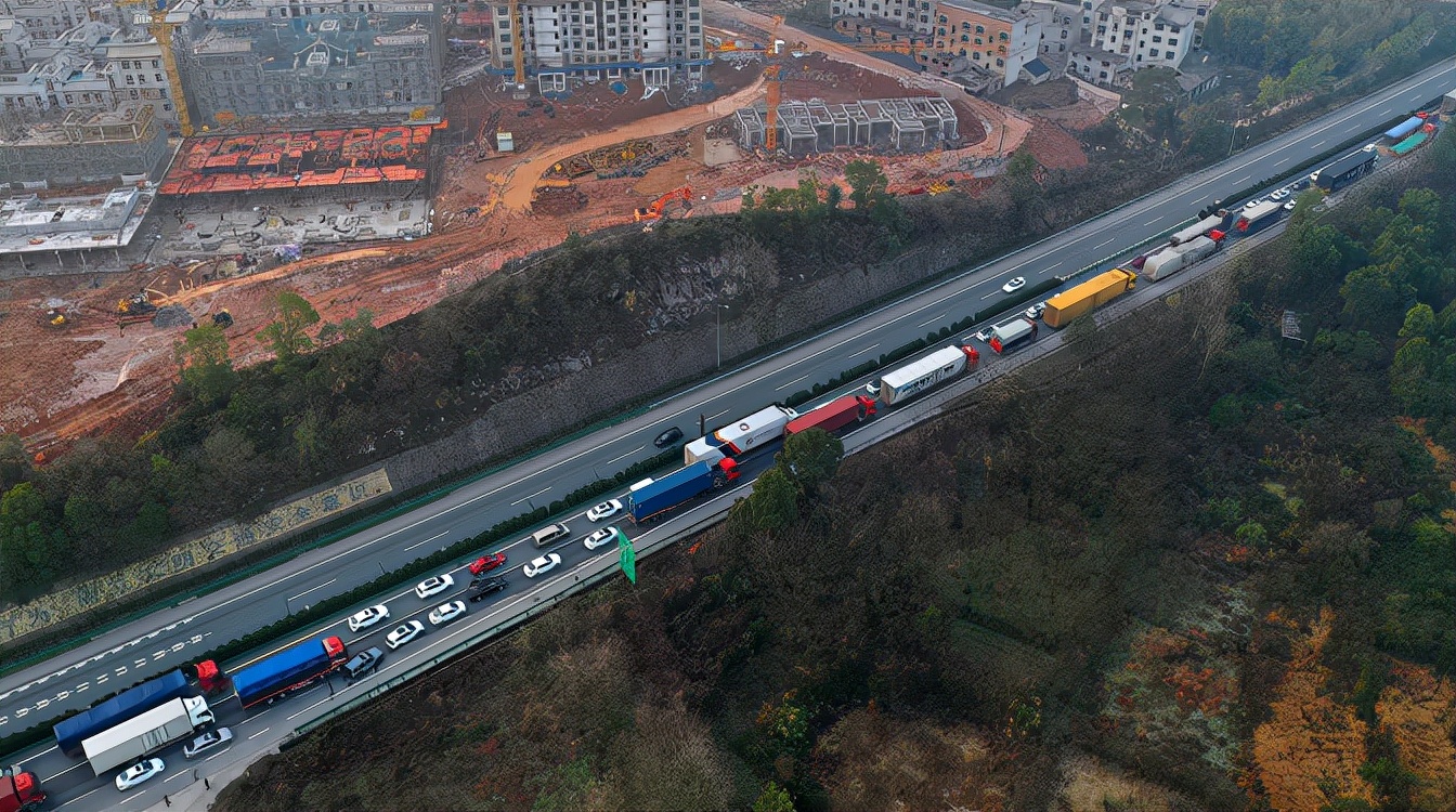 沪昆高速江西上饶境内堵车严重